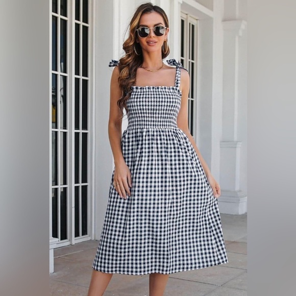 Checkered Charm Plaid Cami Dress - Picture 2 of 3